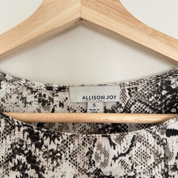 Allison Joy Evereve Snake Print Long Sleeve Blouse Gray S - Picture 6 of 7